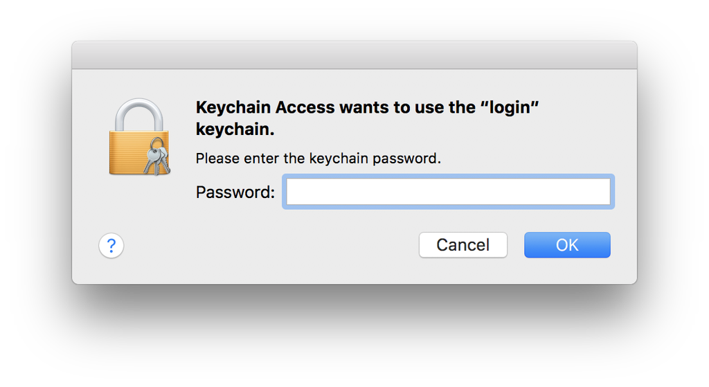 Mac OS Login keychain prompt